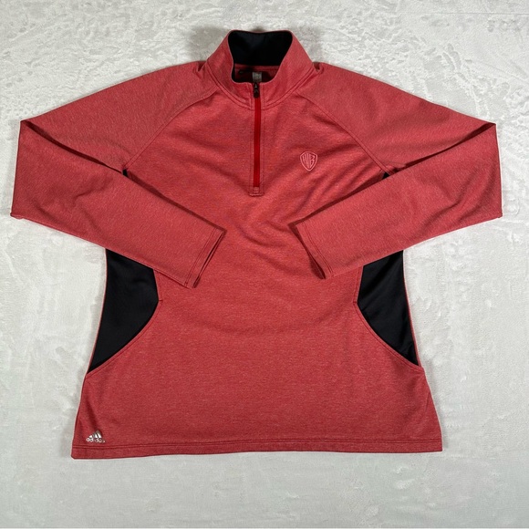 Adidas WB Warner Bros. Sweater Women Size L 1/4 Zip Long Sleeve Embroidered RARE - Picture 1 of 10